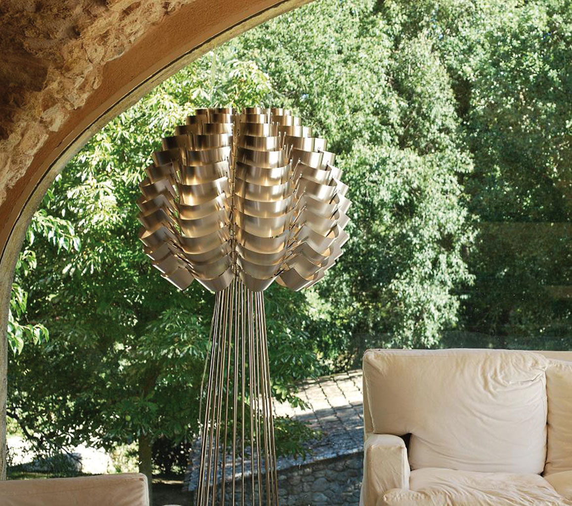Orion lampadaire argent bergerie canapé